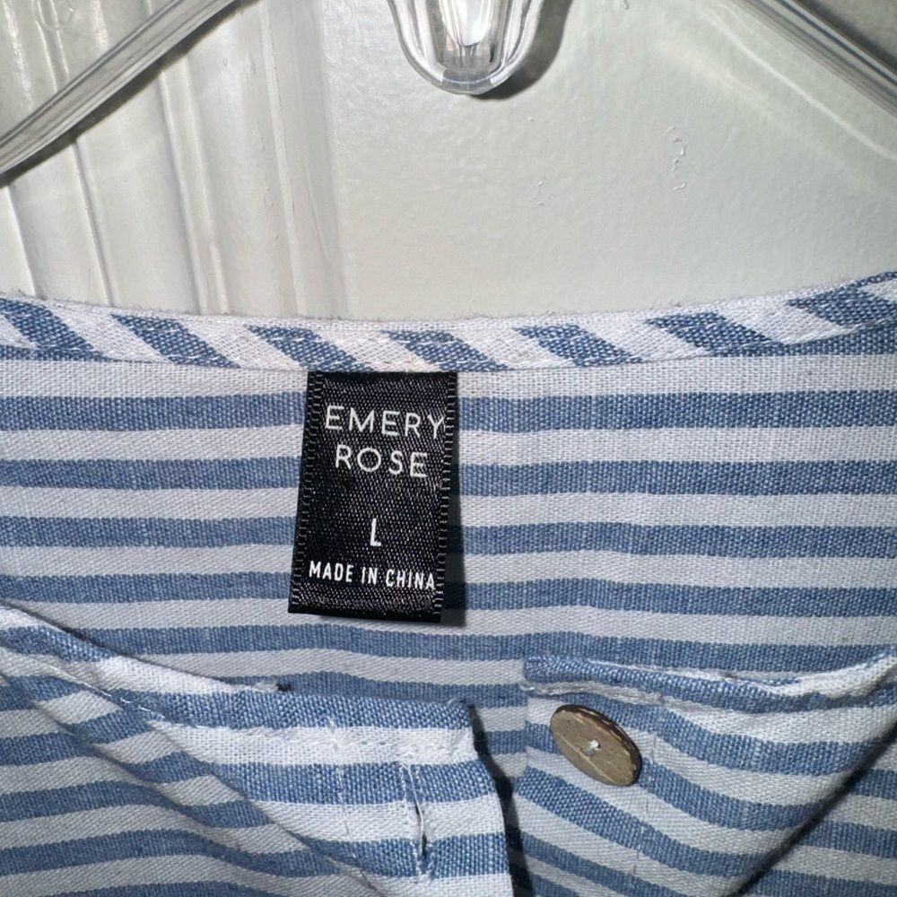 Blue and White Striped Emery Rose Knee Length Dress Size Large - Picture 5 of 7